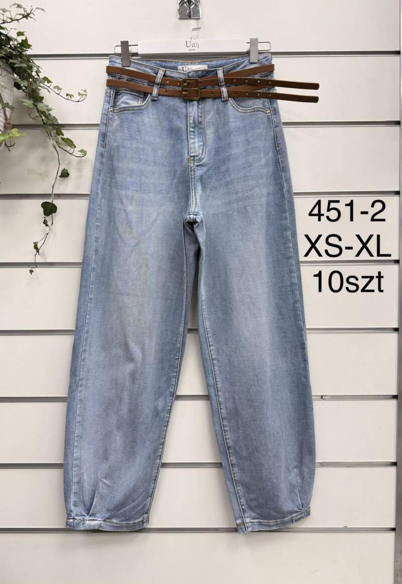 Spodnie damskie jeansy Roz XS-XL, 1 Kolor Paczka 10 szt